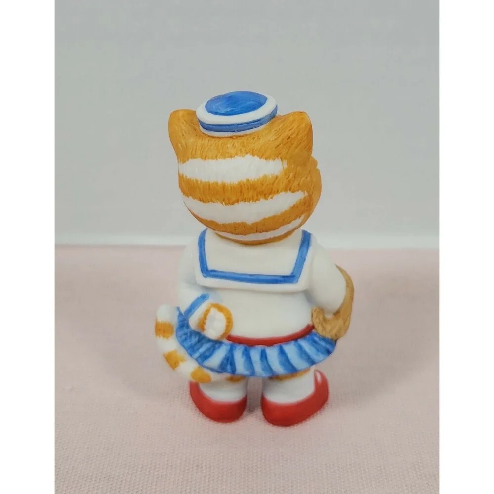 Sri Lanka Homco Cat Sailor Girl figurine Vintage 1993